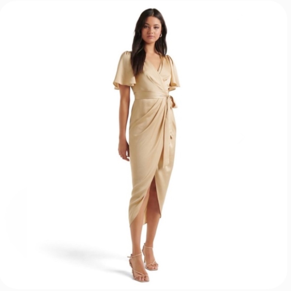 Ever New Melbourne Gold Satin Dress